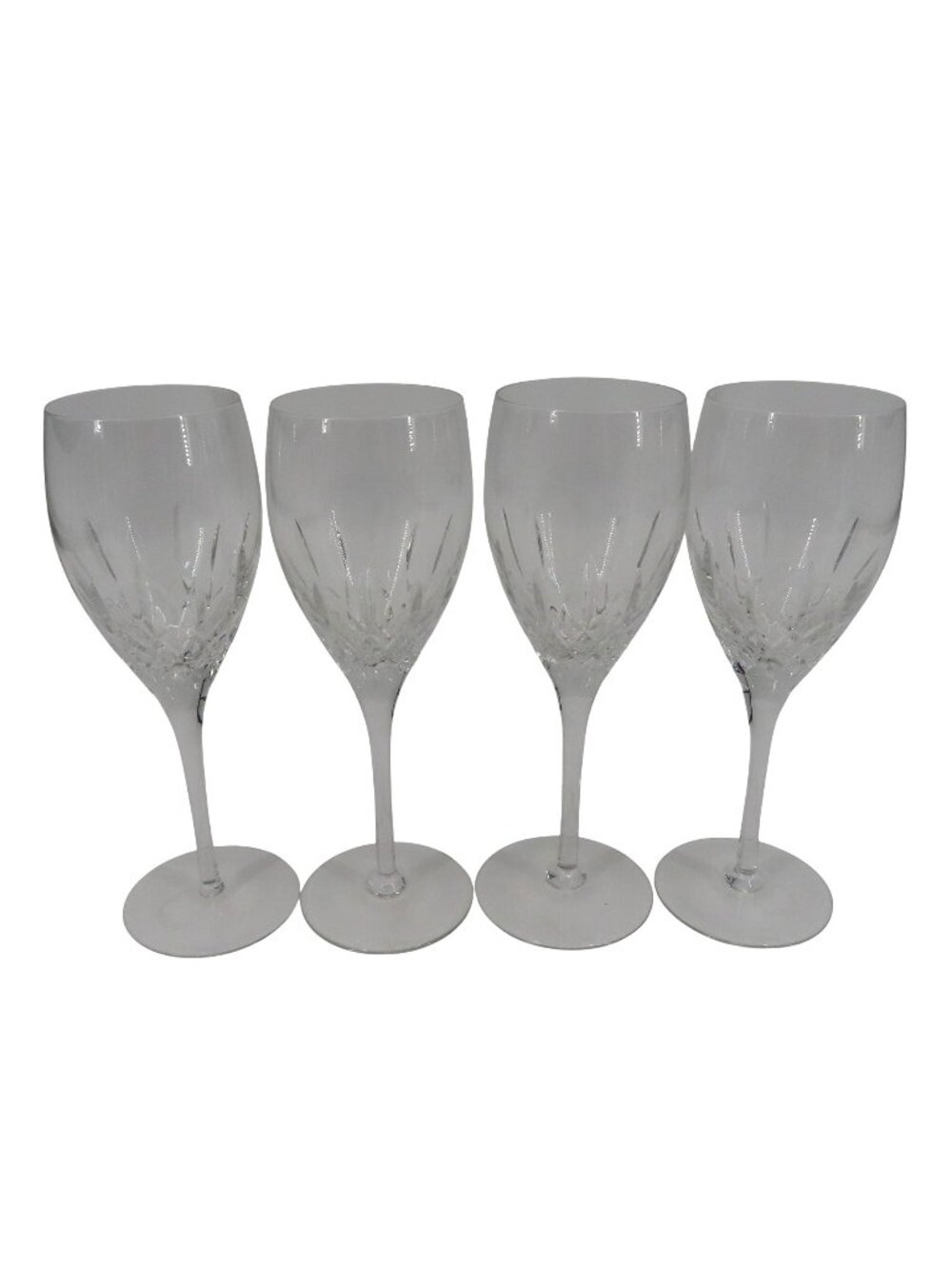 Rogaska Crystal Glass Diamond Cut Wine Glasses Set of 4 Solvenia 8.25in Tall